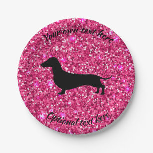 Assiettes En Carton Plaques de Parties scintillant de papier Dachshund