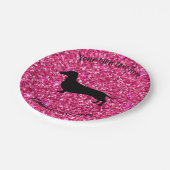 Assiettes En Carton Plaques de Parties scintillant de papier Dachshund (Angle)