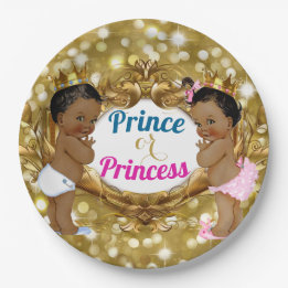Assiettes En Carton Plaques de Parties scintillant en or Prince ou Pri