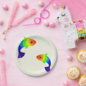 Assiettes En Carton Plaques de poisson arc-en-ciel (Fête)