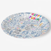 Assiettes En Carton Plaques de Purim Party - Festive Juive Designs (Angle)