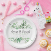 Assiettes En Carton Plaques de réception de mariage verdoyantes (Fête)