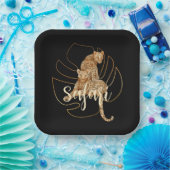 Assiettes En Carton Plaques de safari léopard (Fête)