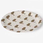Assiettes En Carton Plaques de soirée à la crème d'oiseaux dorés perso (Angle)