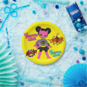 Assiettes En Carton Plaques de superhero noir (Fête)