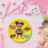 Assiettes En Carton Plaques de superhero noir (Fête)