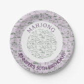 Assiettes En Carton Plaques de Toile Mahjong pour décoration du Mahjon (Devant)