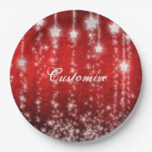 Assiettes En Carton Plaques de vacances personnalisées Red Falling Sta (Devant)