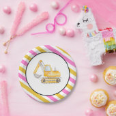Assiettes En Carton Plaques de véhicules de construction pour filles (Fête)