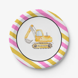 Assiettes En Carton Plaques de véhicules de construction pour filles