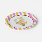 Assiettes En Carton Plaques de véhicules de construction pour filles (Angle)