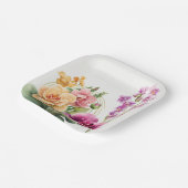 Assiettes En Carton Plaques d'explosion d'orchidée (Angulaire)