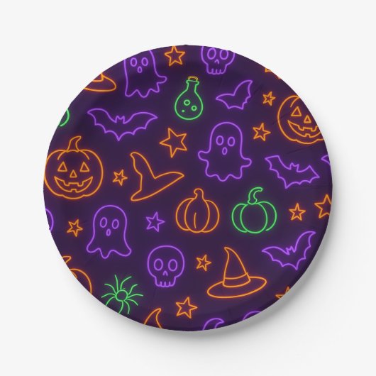 Assiettes En Carton Plaques d'Halloween (Devant)