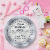 Assiettes En Carton Plaques, diamants et perles d'anniversaire personn (Fête)