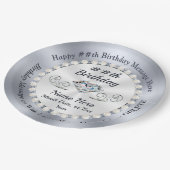 Assiettes En Carton Plaques, diamants et perles d'anniversaire personn (Angle)