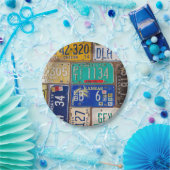 Assiettes En Carton plaques d'immatriculation rouillées rétro (Fête)