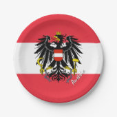 Assiettes En Carton Plaques drapeau autrichien, fête, sports, Autriche (Devant)