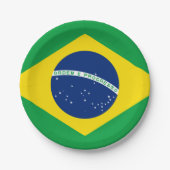 Assiettes En Carton Plaques drapeau brésilienne, fête, sport, Brésil (Devant)
