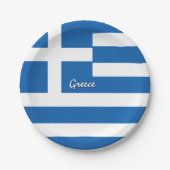 Assiettes En Carton Plaques drapeau grec, fête, sports, Grèce (Devant)