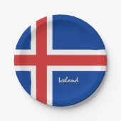 Assiettes En Carton Plaques Drapeau islandais, fête, sports, Islande (Devant)