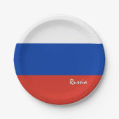 Assiettes En Carton Plaques Drapeau russe, fête, sport, Russie (Devant)