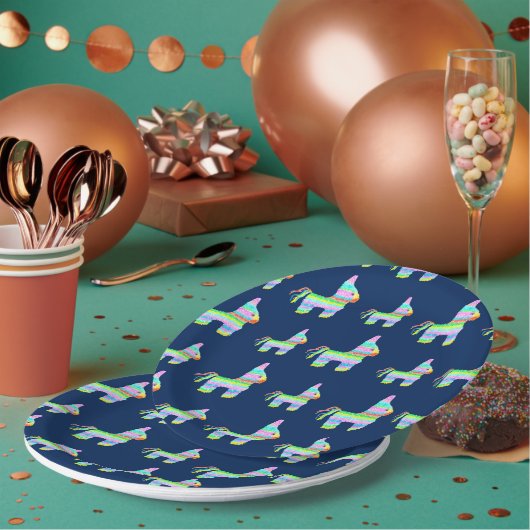 Assiettes En Carton Plaques du parti Pinata (Multi)