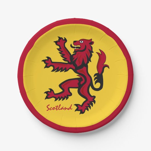 Assiettes En Carton Plaques écossaises, Lion écossais / Rampant (Devant)