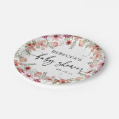 Assiettes En Carton Plaques en Baby shower Fleur sauvage Boho rose (Angle)