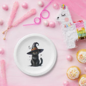 ASSIETTES EN CARTON PLAQUES EN CHAT NOIR HALLOWEEN (Fête)