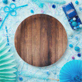 Assiettes En Carton Plaques en papier à aspect bois (Fête)