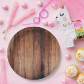 Assiettes En Carton Plaques en papier à aspect bois (Fête)