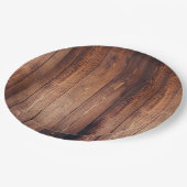 Assiettes En Carton Plaques en papier à aspect bois (Angle)