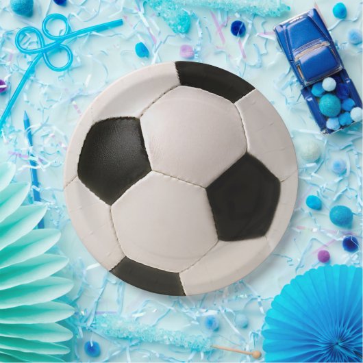 Assiettes En Carton Plaques en papier à bille de soccer (Fête)