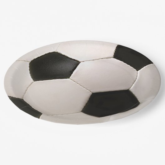Assiettes En Carton Plaques en papier à bille de soccer (Angle)