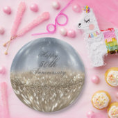 Assiettes En Carton Plaques en papier à billes d'or Parties scintillan (Fête)