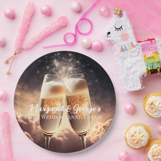 Assiettes En Carton Plaques en papier à bouillon Champagne (Fête)