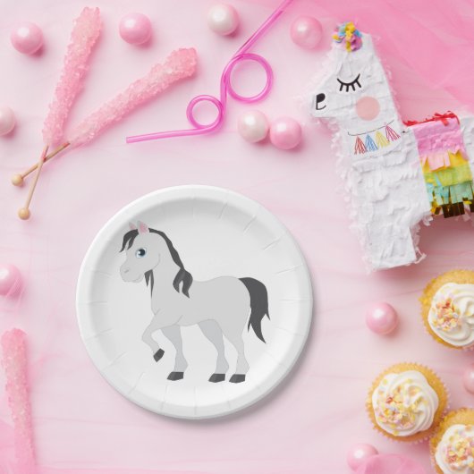 Assiettes En Carton Plaques en papier à cheval mignonnes (Fête)