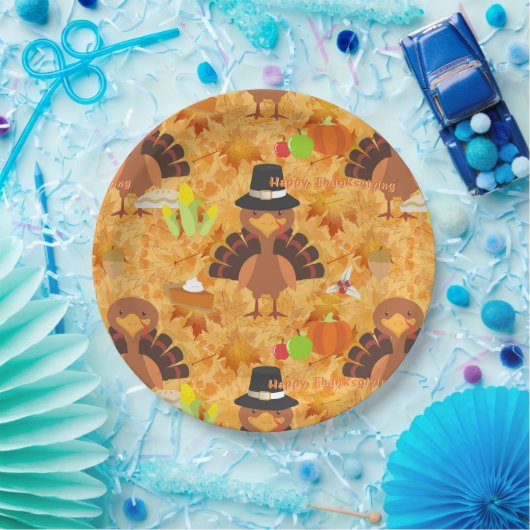 Assiettes En Carton Plaques en papier à dinde bon thanksgiving (Fête)