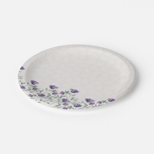 Assiettes En Carton Plaques en papier à fleurs de jardin (Angle)