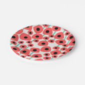 Assiettes En Carton Plaques en papier à fleurs rouges de pavot (Angle)