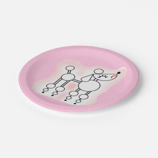 Assiettes En Carton Plaques en papier à pâte de caniche rose (Angle)