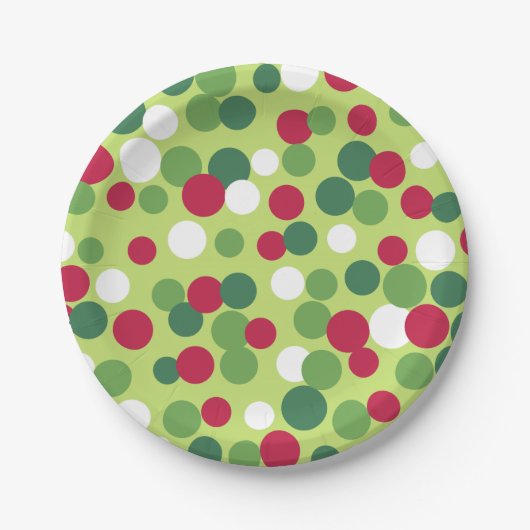 Assiettes En Carton Plaques en papier à points de Noël rétro (Devant)