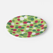 Assiettes En Carton Plaques en papier à points de Noël rétro (Angle)