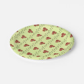 Assiettes En Carton Plaques en papier à rayures florales (Angle)