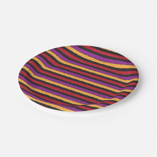 Assiettes En Carton Plaques en papier à rayures lumineuses de la fête (Angle)