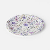 Assiettes En Carton Plaques en papier à ressort Fleurs sauvages pourpr (Angle)