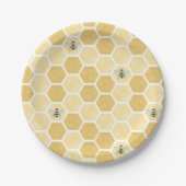 Assiettes En Carton Plaques en papier abeille Baby shower (Devant)