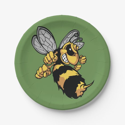 Assiettes En Carton Plaques en papier abeille très en colère (Devant)