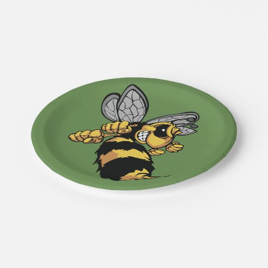 Assiettes En Carton Plaques en papier abeille très en colère (Angle)