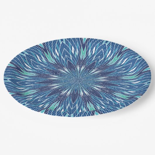 Assiettes En Carton Plaques en papier Abstrait bleu (Angle)